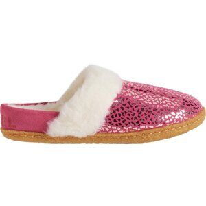 Sorel Nakiska Slide II Faux Fur Slippers Youth Size 6 - Cactus Pink - NWB